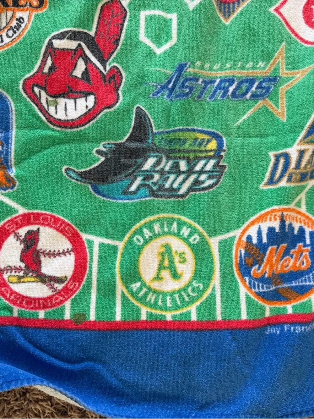 Vintage MLB Baseball Team Logos Beach Towel 27x54